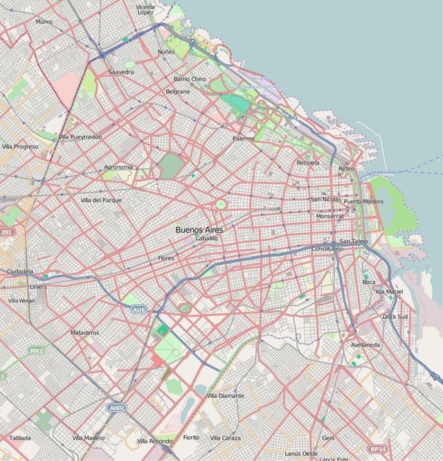 Plan des routes de Buenos Aires