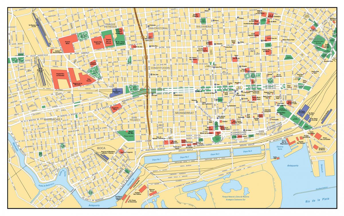 Plan du centre ville de Buenos Aires