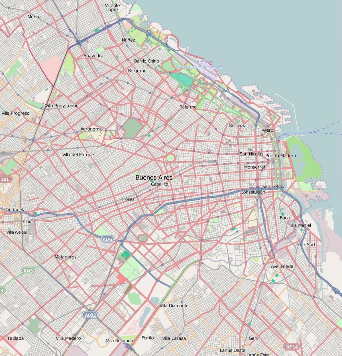 Plan des routes de Buenos Aires