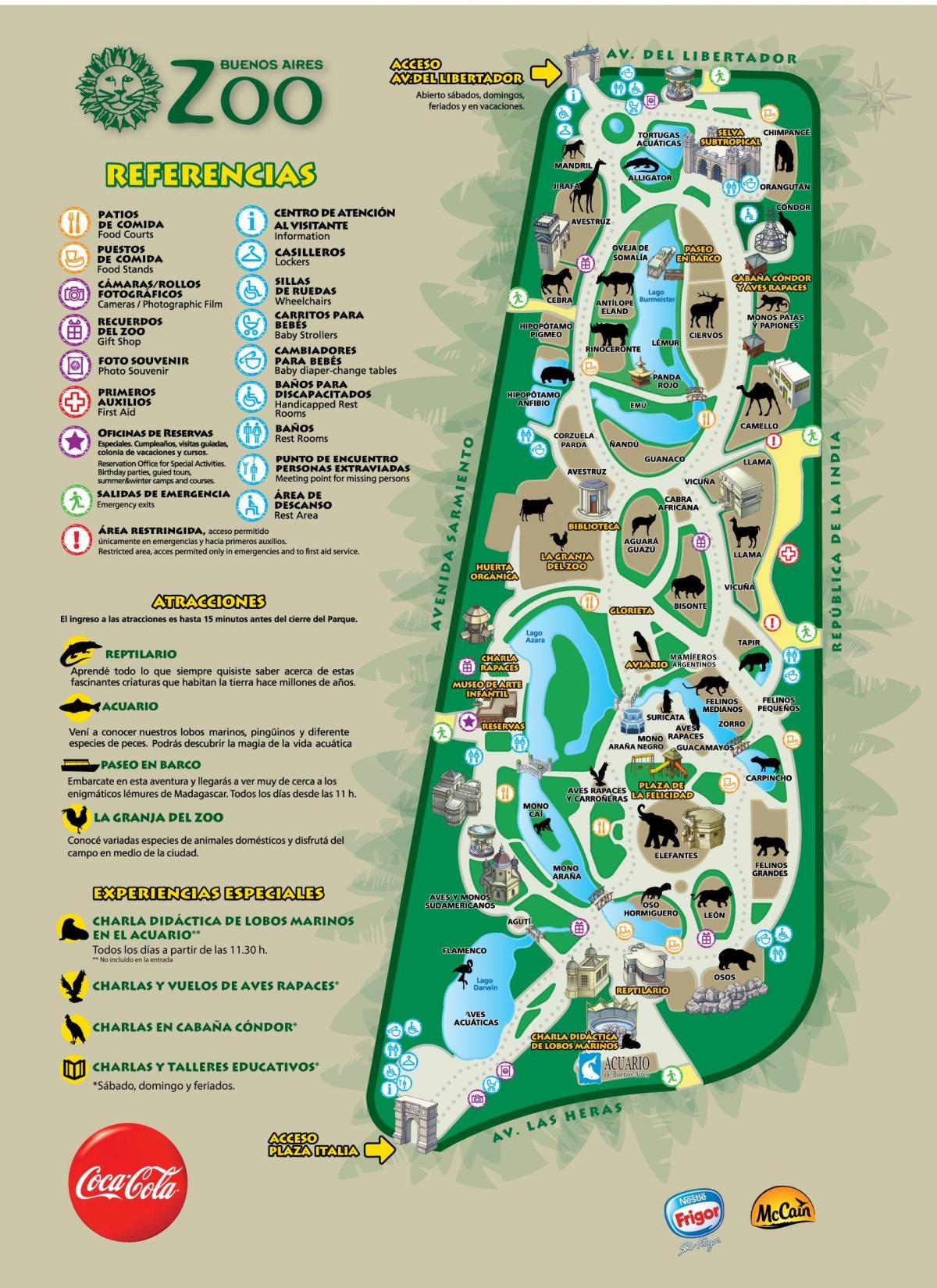 Plan du parc zoologique de Buenos Aires